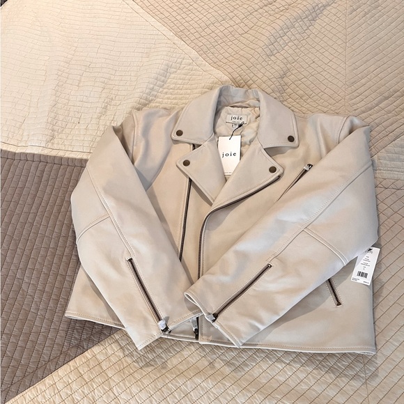 Joie Cream Leather Motorcycle Jacket - Picture 2 of 6